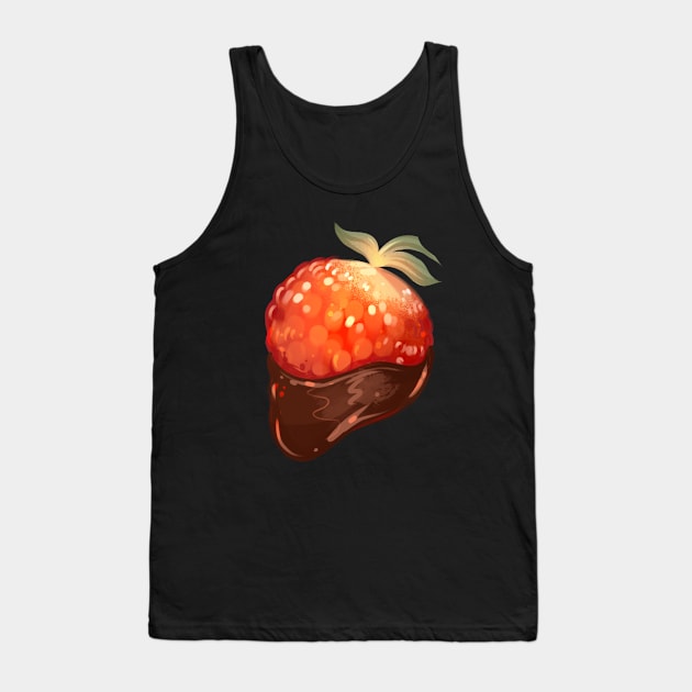 Chocolate Dipped Strawberry Tank Top by Claire Lin